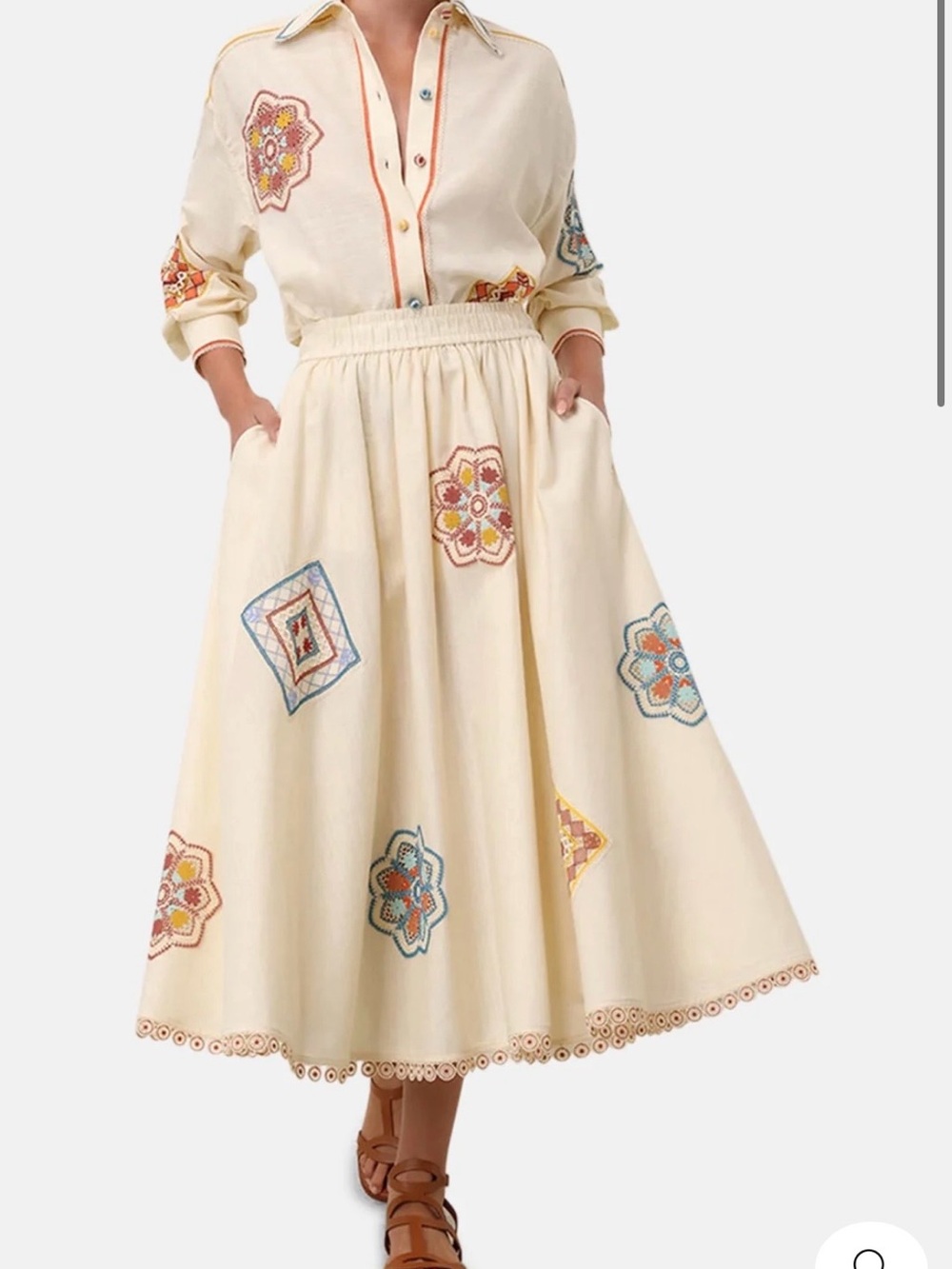Zimmermann Ottie Doily Midi Skirt